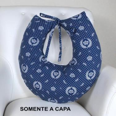 Imagem de Capa de Almofada Amamentação - Laura Baby, Nobreza Marinho c/ Branco