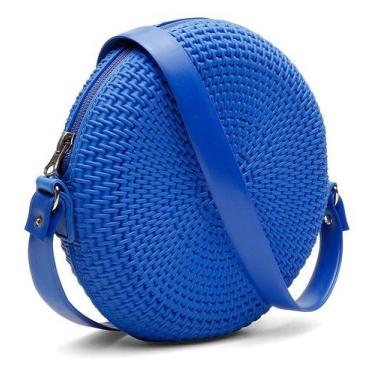 Imagem de Bolsa Redonda Feminina Versátil Moderna Com Alça - Shopbag, Azul royal