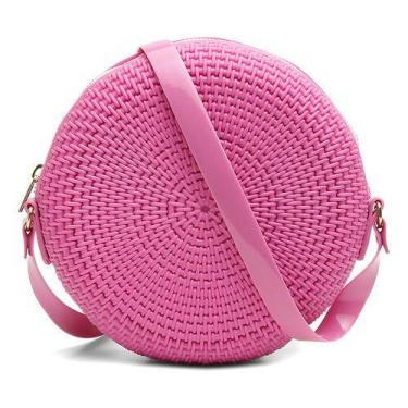 Imagem de Bolsa Redonda Feminina Versátil Moderna Com Alça - Shopbag, Pink