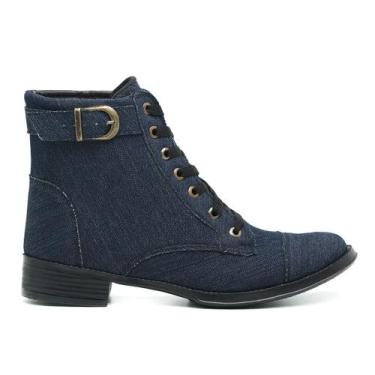 Imagem de Botinha Sneaker Fivela Feminina Cano Baixo Jeans - Zafrem, 37, Jeans, 