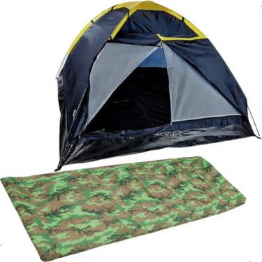 Imagem de Barraca Camping 2 Pessoas  Colchonete Leve Trilha Solteiro - Kala/Mor