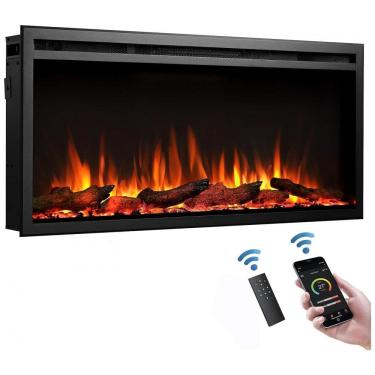 Imagem de Lareira Elétrica de Embutir A45x101L com Controle Remoto, 110V , LegendFlame EF286, Preta