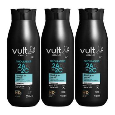 Imagem de Kit 3 Shampoo Cabelos Ondulados Cacheados 2A 2B 2C Hidratação Vult 350