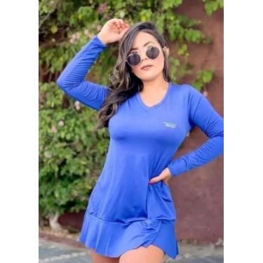 Imagem de Saída de Praia Vestido feminino proteção solar UV 50+ FPS - Force, Azu