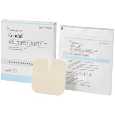 Imagem de Cardinal Health™ Curativo de espuma de traqueostomia não adesivo, 8 x 8,5 cm, caixa com 25