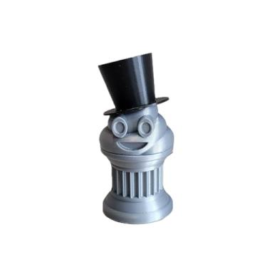 Imagem de Znet3D Troféu Mini Gentlemen Poop Emoji – Elegante Black Top Hat on Poop Emoji Trophy – Adicione sofisticação e humor ao seu evento – Perfeito para homenagear vencedores ou perdedores (prata)