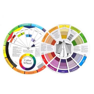 Imagem de LinaLife 2 peças 23 cm permanente tatuagem maquiagem lábios delineador micro pigmento cores guias de mistura roda para misturar pigmentos tatuagem tinta roda pintura guia de aprendizagem arte aula