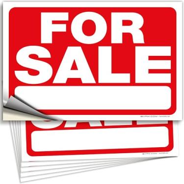 Imagem de iSYFIX Adesivos para placas de venda – Pacote com 6 25 x 17 cm – Vinil autoadesivo, decalque, sinalização de publicidade interna e externa para casas, veículos e mais