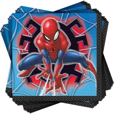 Imagem de Guardanapos de bebida Ultimate Marvel's Spider-Man - 12,7 cm (pacote com 16) - Perfeito para festas de aniversário infantis, chás de bebê e eventos temáticos do Homem-Aranha