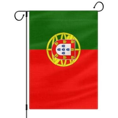Imagem de PTEROSAUR Bandeira de jardim de Portugal, bandeira nacional portuguesa, serapilheira dupla face de 30 x 45 cm para decoração interna e externa de quintal de casa