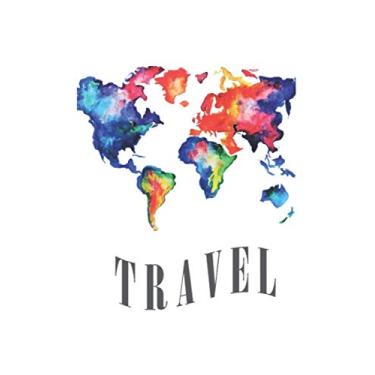 Imagem de Reisetagebuch, Travelbook A5, weiß: 120 Seiten, 6x9 Inc., Tagebuch, Reise, Travel, Welt, Weltkarte, Wanderlust, Weltenbummler, Abenteuer, Erlebnisse, ... Ideenbuch, Schreibheft, Traveltagebch