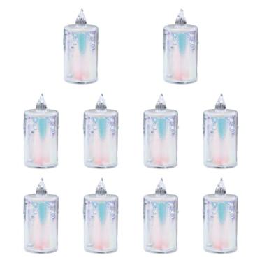 Imagem de Ioensy Vela sem led luz de chá vela festa favores peça central vela falsa eletrônica led pilar vela para interior ao ar livre, 3.6x8cm