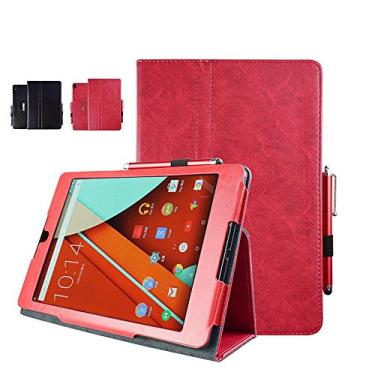Imagem de AFesar Capa para tablet Google Nexus 9, capa fólio com suporte para Nexus 9 de 22.6 cm por HTC OP82100 capa de couro Android 5.0 Lollipop (vermelha)