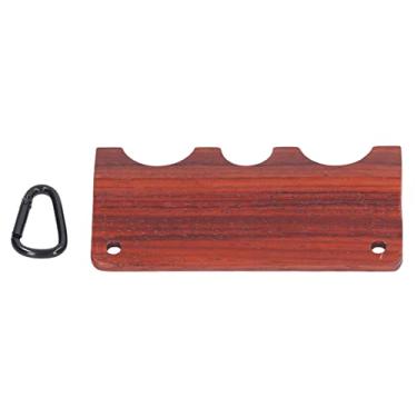 Imagem de Suporte para Taco de Sinuca, Suporte para Taco de Sinuca Com 3 Furos 12x5,7cm Padauk Dispositivo de Haste Inclinada para Bilhar Portátil Suporte para Taco de Sinuca para Mesa Com