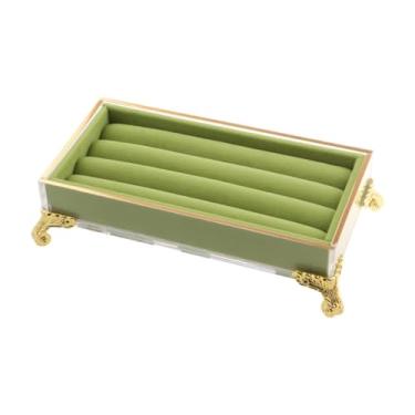 Imagem de Dynwave Anéis de exibição titular anéis organizador feminino presente elegante anéis vazios suporte bandeja jóias para vender loja quarto casa contador, Verde