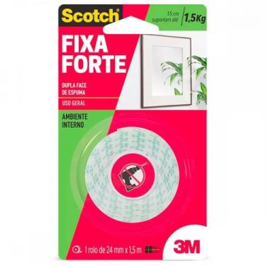 Imagem de Fita Dupla Face 3M Fixa Forte Espuma 24Mm X 1,5M - 1,5Kg