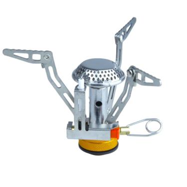 Imagem de Guepardo, Mini Fogareiro Compacto, Prático em Aço Inoxidável, Portátil, Uso em Camping, Prata