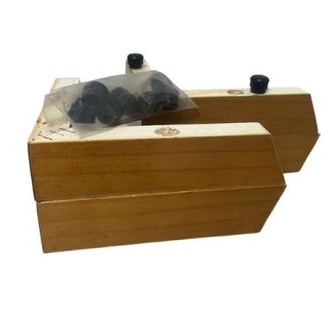 Imagem de kit 4 cantoneira cor mel elegante luxo em madeira para sofá moveis - M