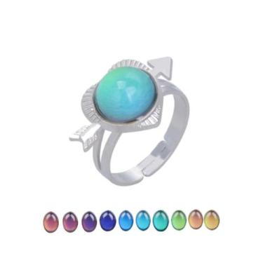 Imagem de Anel Do Humor Coração Apaixonado Muda De Cor Ajustável Alta Qualidade 