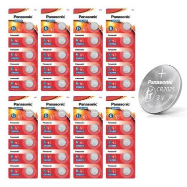 Imagem de Kit 8 Cartelas Baterias Panasonic CR2025 3V 40 unidades