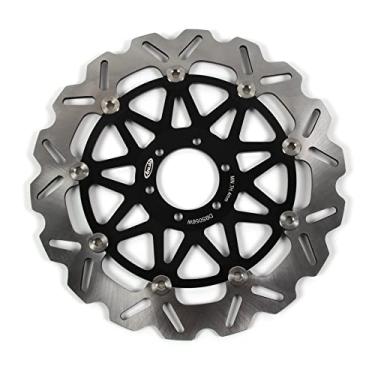 Imagem de 1 peça de rotor de disco de freio dianteiro flutuante compatível com Gilera GFR125 1993-1994, peças de acessórios de motocicleta preta