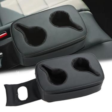 Imagem de MARCHFA Porta-copos automotivos bandeja suporte de bebida de carro acessórios organizador assento traseiro suporte de copo bandeja travesseiro pequeno (suporte de copo de direção inversa)