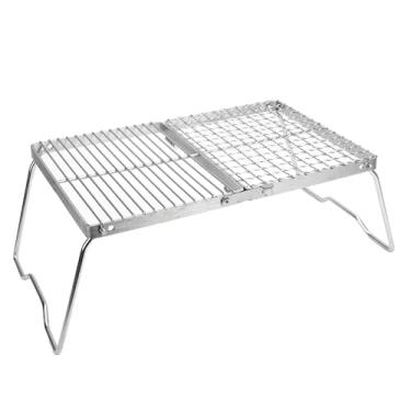 Imagem de Grillfolding de Camping Portátil, Aço Inoxidável, Serviço Pesado, para Piqueniques Churrascos de Busca de Troca de Saco de Armazenamento Com 304 Material de Aço Inoxidável