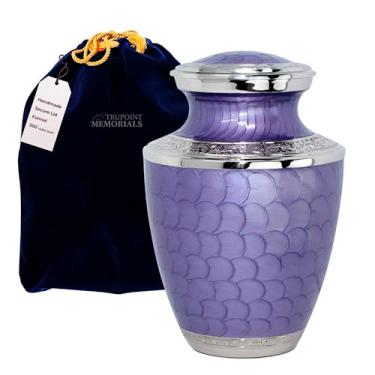 Imagem de Trupoint Memorials Urnas de cremação para cinzas humanas - urnas decorativas, urnas para cinzas humanas femininas e masculinas, urnas para cinzas adultas femininas, urnas funerárias - roxo claro, grande