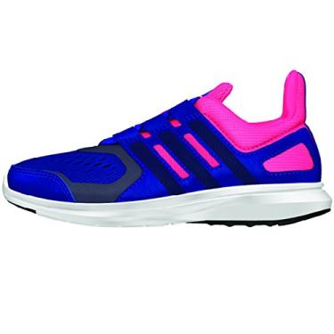 Imagem de adidas Tênis de corrida Performance Hyperfast 2.0 K (criança pequena/criança grande), Semiflash noturno/roxo/azul marinho/rosa, 18