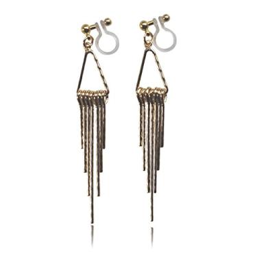 Imagem de Miyabi Grace Brincos femininos elegantes com clipe invisível com clipe de franja não perfurados, Resina