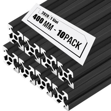 Imagem de LuckySlycyc 10Pcs 15.7Inch 2020 Extrusão De Alumínio, Trilho De Alumínio Extrudado Com Ranhura Em T, Trilho Linear Preto Anodizado Padrão Europeu, Para Impressora 3D, Máquina De Gravação A Laser, Ba