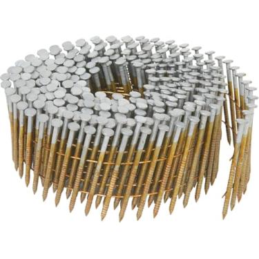 Imagem de Metabo HPT Pregos de revestimento, 3,17 cm x 0,092 cm, bobina de arame coletada, cabeça redonda completa, haste de anel, galvanizado a quente, 3600 unidades (13361HPT)