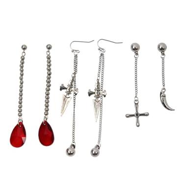 Imagem de Hunter X Hunter Anime Jewelry HxH Kuripika Drop Stud Pingente Fechado Conjunto de 3 Acessórios Mercadoria, Metal, Sem Pedra Preciosa