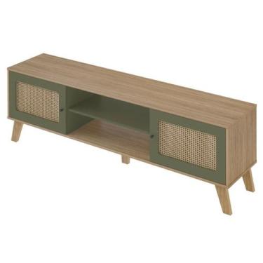Imagem de Rack Bancada Para Tv 75 Pol 180 cm 4534 Carvalho Menta ARLY - Milani S