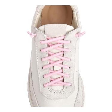 Imagem de VEILLEONG 2 pares de cadarços elásticos sem amarração para tênis, tamanho único para crianças e adultos, 2 pares, rosa