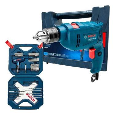 Imagem de Furadeira Impacto Bosch Gsb 550 Re Kit 54 Peças X Line 220v, 220V