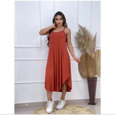 Imagem de Vestido Feminino Maxi Longo Alcinha De Malha Soltinho - C Moreira Moda