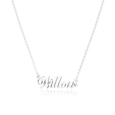Imagem de Hidepoo Colar com nome personalizado – Colar com pingente de nome de aço inoxidável, corrente delicada com nome de letra, joias personalizadas, presentes para mulheres, Metal
