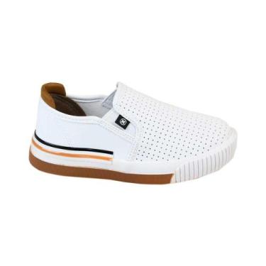 Imagem de Tênis Infantil Masculino Slip On Molekinho Branco/Caramelo, Bege, 24