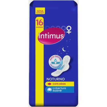 Imagem de Absorvente Intimus Noturno Cobertura Suave com Abas 16 unidades