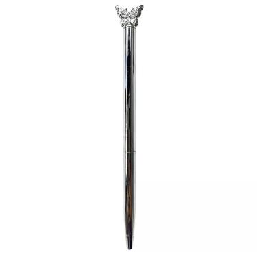 Imagem de Caneta Esferográfica Prata Ponta Fina 1un Office Basics Corpo Metálico