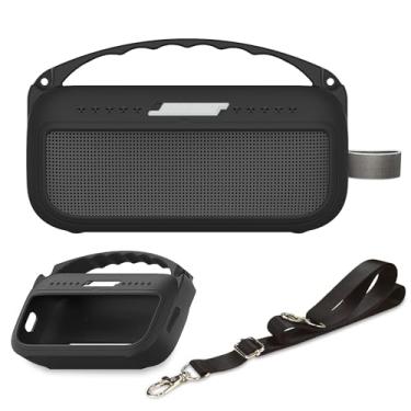 Imagem de Capa de silicone compatível com alto-falante Bluetooth portátil Bose SoundLink Flex 2ª/1ª geração, capa macia para alto-falante Bose SoundLink Flex Acessórios (capa preta)