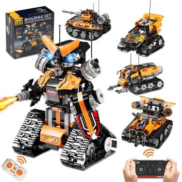 Imagem de Brinquedo de construção QHECTTY STEM Robot Car Tank 600 unidades para crianças de 6 a 12 anos
