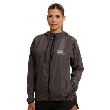 Imagem de Jaqueta Corta Vento Academia Feminino WSS Brasil Gym Rotina, Cinza, GG