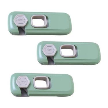 Imagem de Trava de Segurança Geladeira Gaveta Kit 3 unidades Evita Acidente Cria