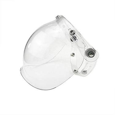 Imagem de WANCAR Viseira de bolha universal com 3 botões de pressão padrão para motocicleta para meio capacete aberto (transparente)