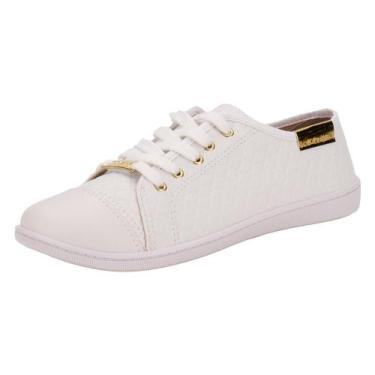 Imagem de Tênis feminino casual moleca 5605412, Branco, 37