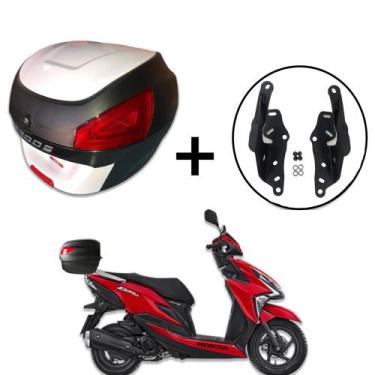 Imagem de Bauleto Awa Proos 29 litros + Suporte Baú Honda Elite 125, Branco
