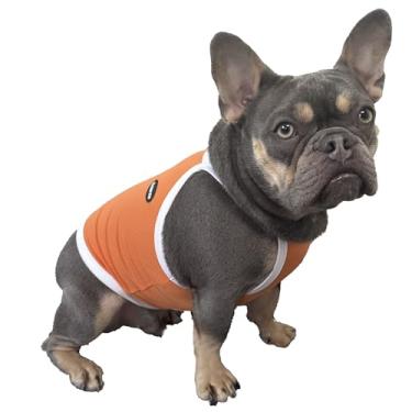 Imagem de D Doggy Star Roupas Bulldog Francês Stretch Crop Top Camisola refrescante para cães (GG, camisola laranja)