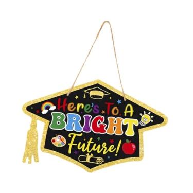 Imagem de Vaveren Parabéns do jardim de infância da decoração de graduação de graduação Favorias modernas cabide de porta de madeira para escola de janela interna ao ar